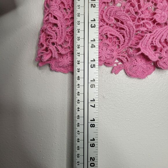 Y2k Light Pink crochet festival beachy crop cute cottage layering top small - Picture 6 of 6